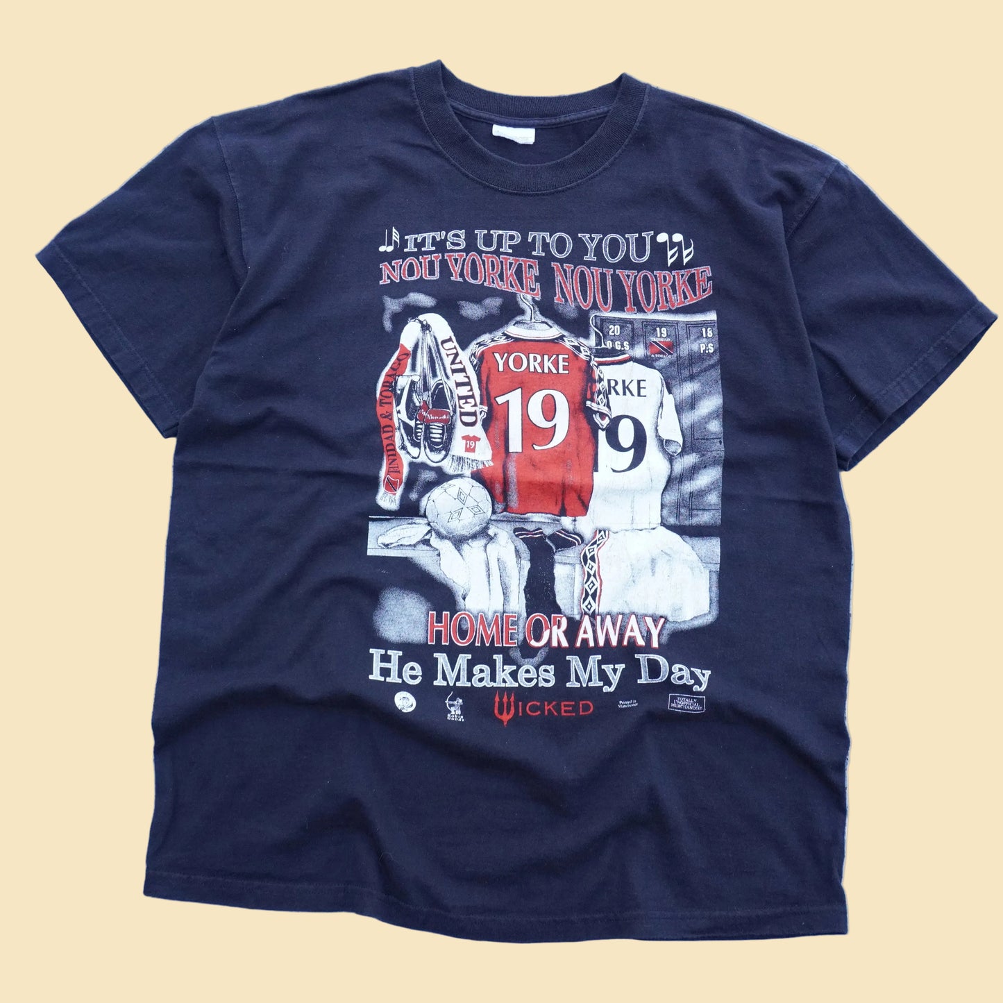 90s Dwight Yorke Man U Player Tee XL