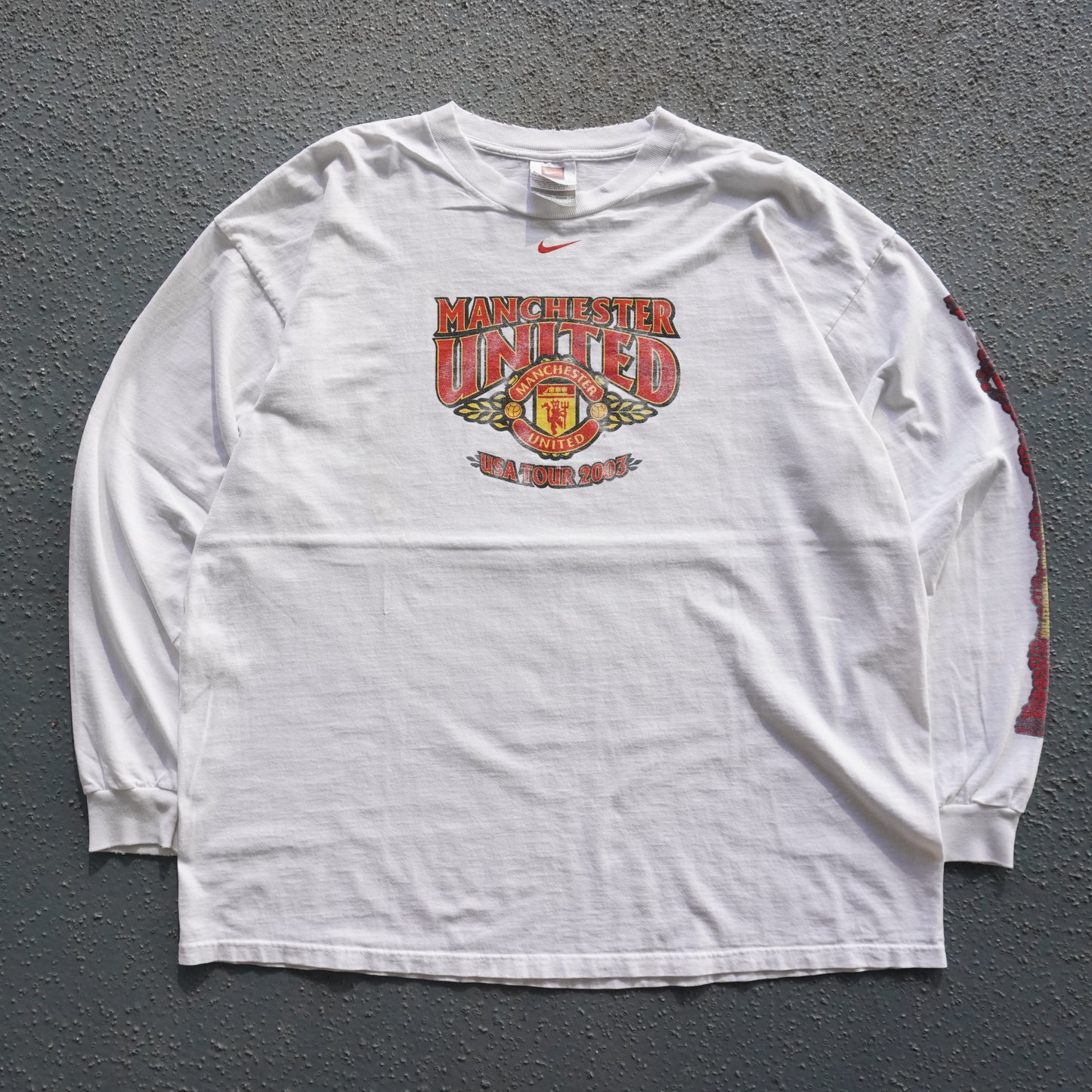 2003 Nike Center Check Manchester United USA Tour Long Sleeve XL