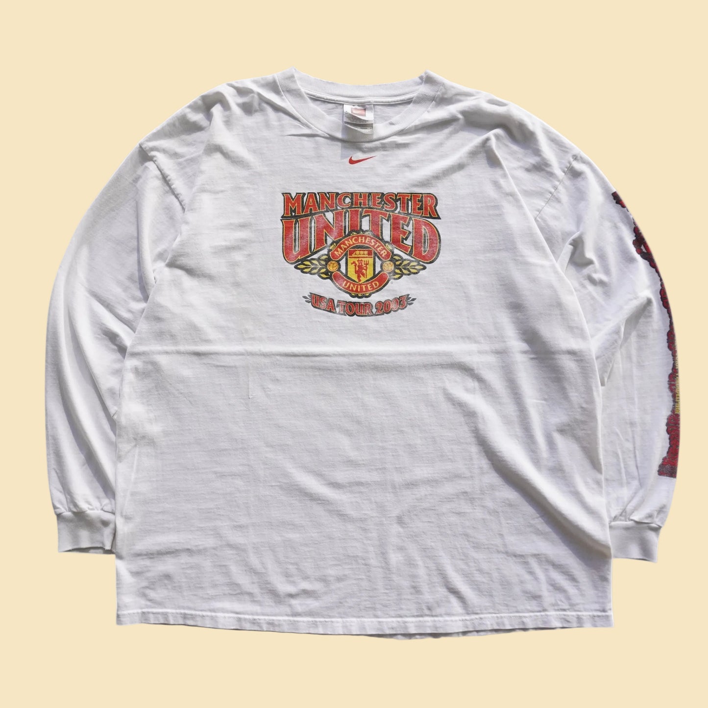 2003 Nike Center Check Manchester United USA Tour Long Sleeve XL