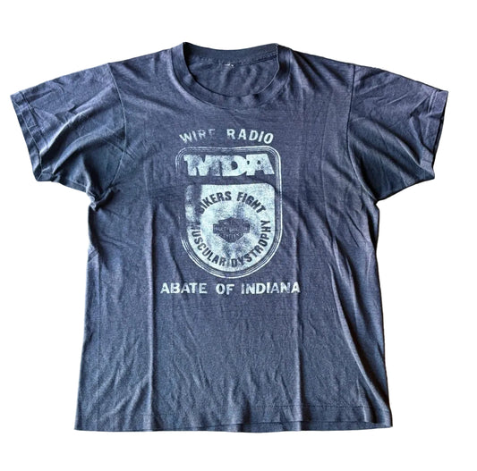 Vintage 80s Harley Abate of Indiana Photo Stop Fader Paper Thin L