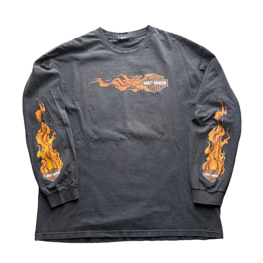 2000s Harley Davidson Flameball Flame Sleeve XL/XXL