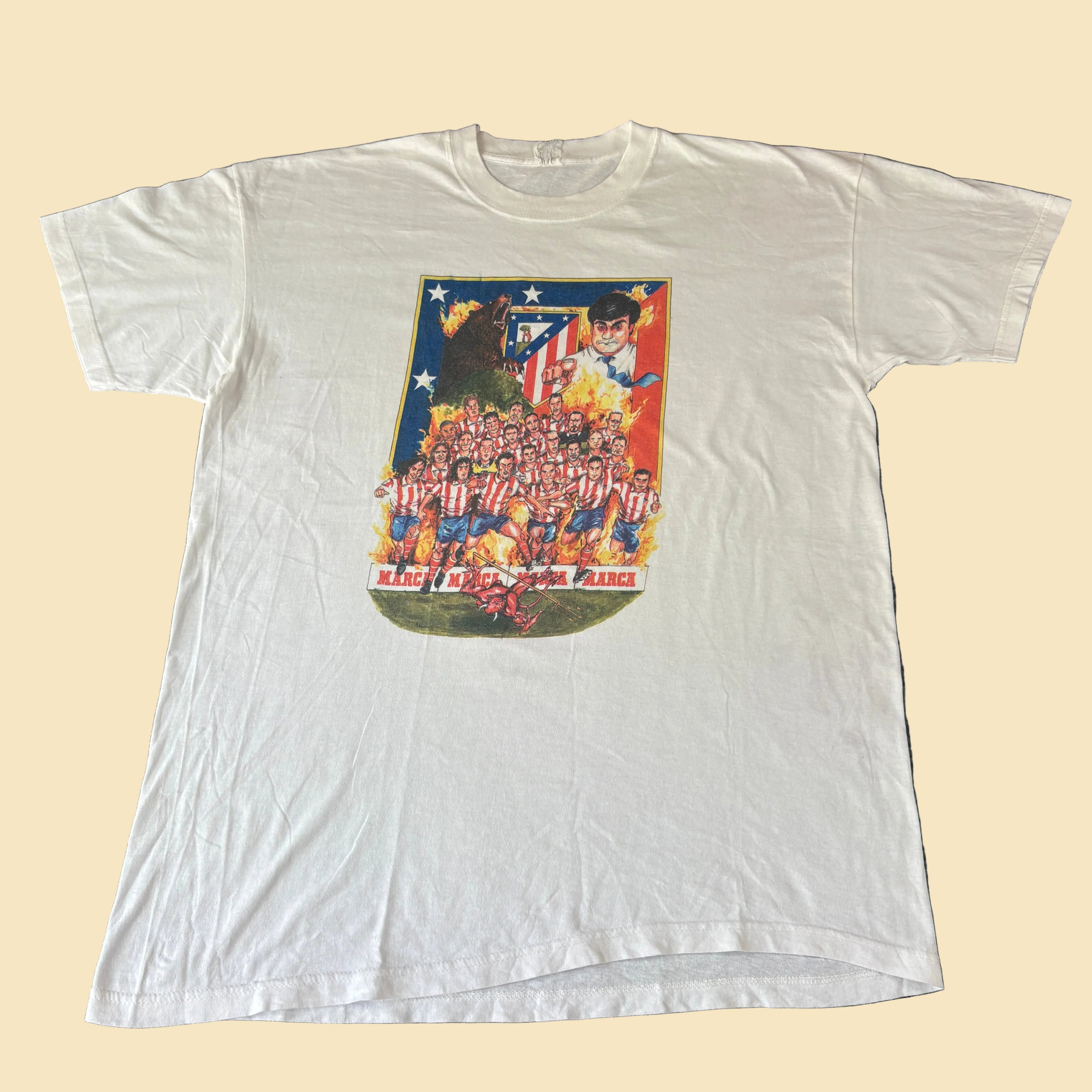 90s Athletico Madrid Team Tee XL