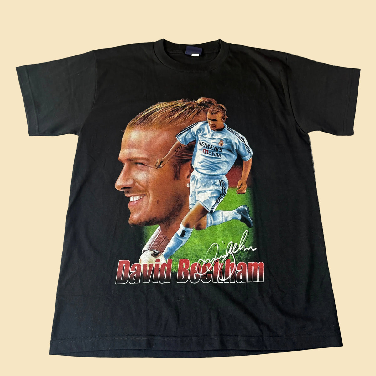 90s Real Madrid David Beckham Rap Tee L