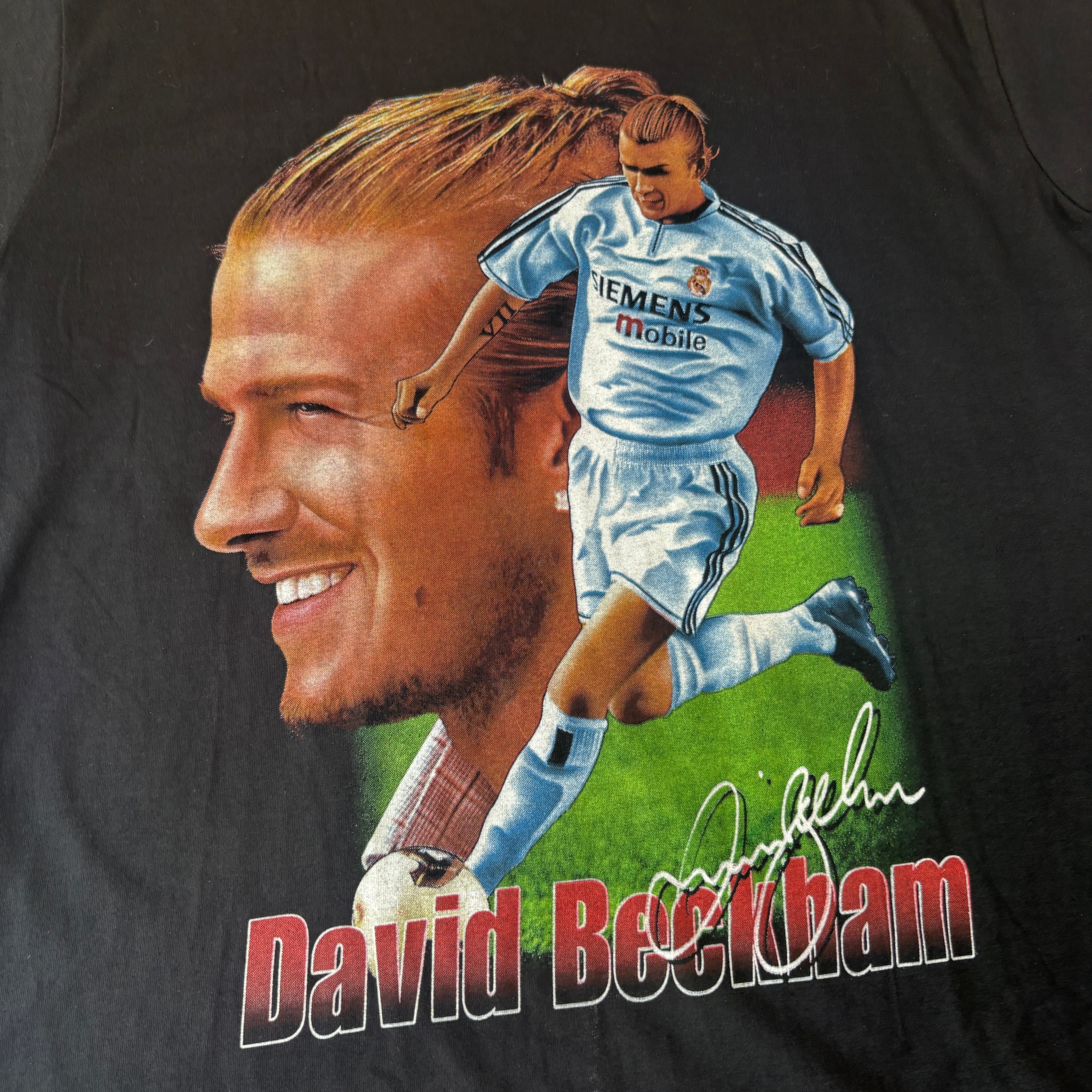 90s Real Madrid David Beckham Rap Tee L
