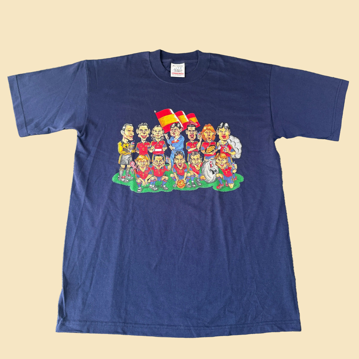 90s Spain National Team Caricature Tee M