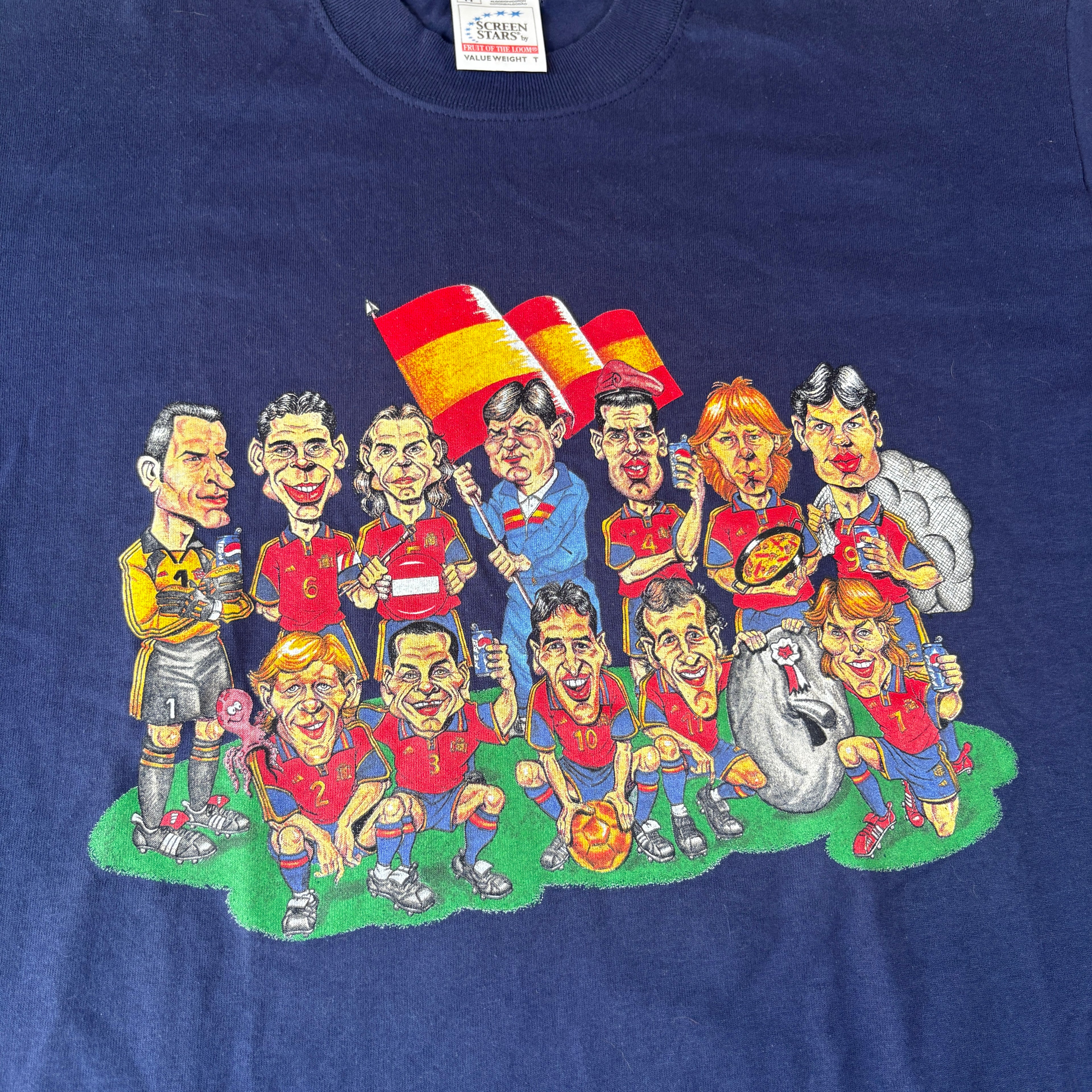 90s Spain National Team Caricature Tee M