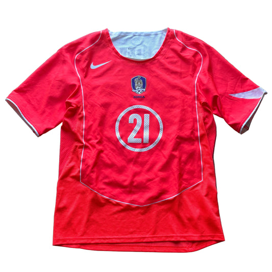 Nike 2004 South Korea Reissue Total 90 #21 Park Ji Sung Home Jersey Large