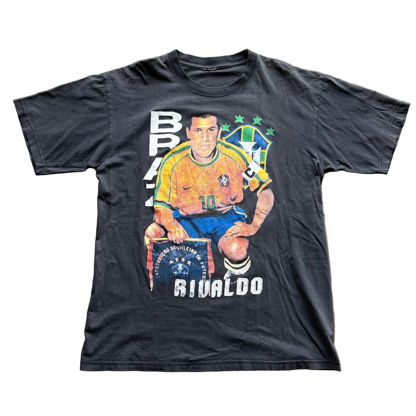 90s Brazil Rivaldo Rap Tee Large