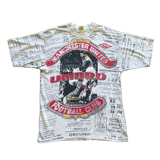 90s Umbro Manchester United Newspaper AOP XL