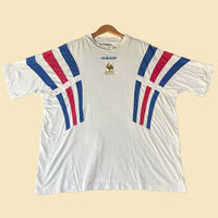 90s Adidas France Jersey Tee L