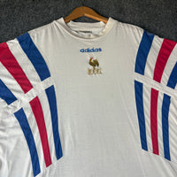 90s Adidas France Jersey Tee L