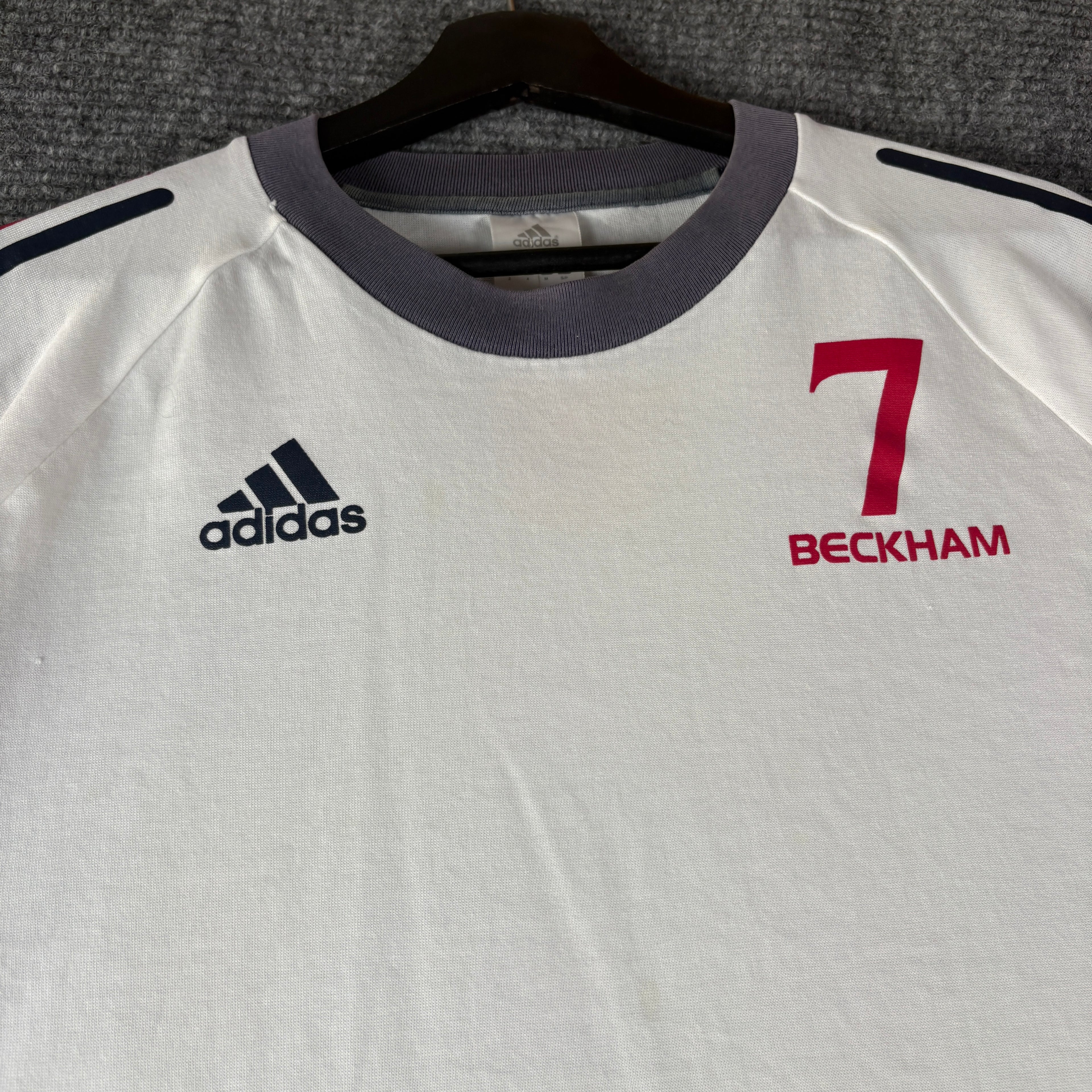 2000s Adidas England Jersey Tee David Beckham S