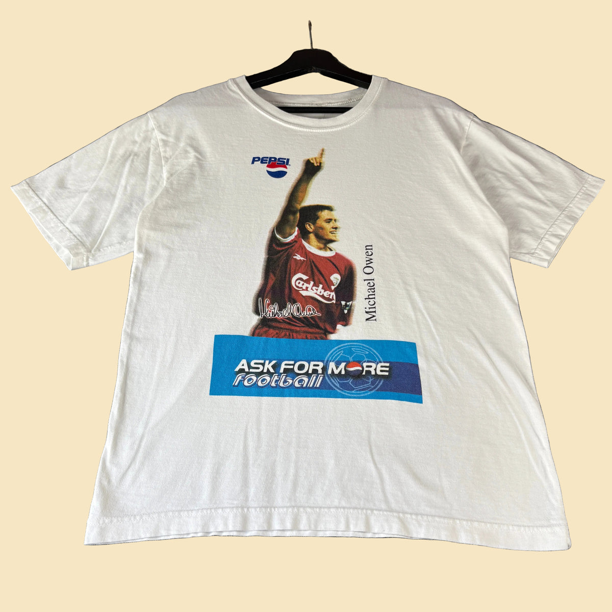 90s Michael Owen Liverpool Pepsi Shirt L