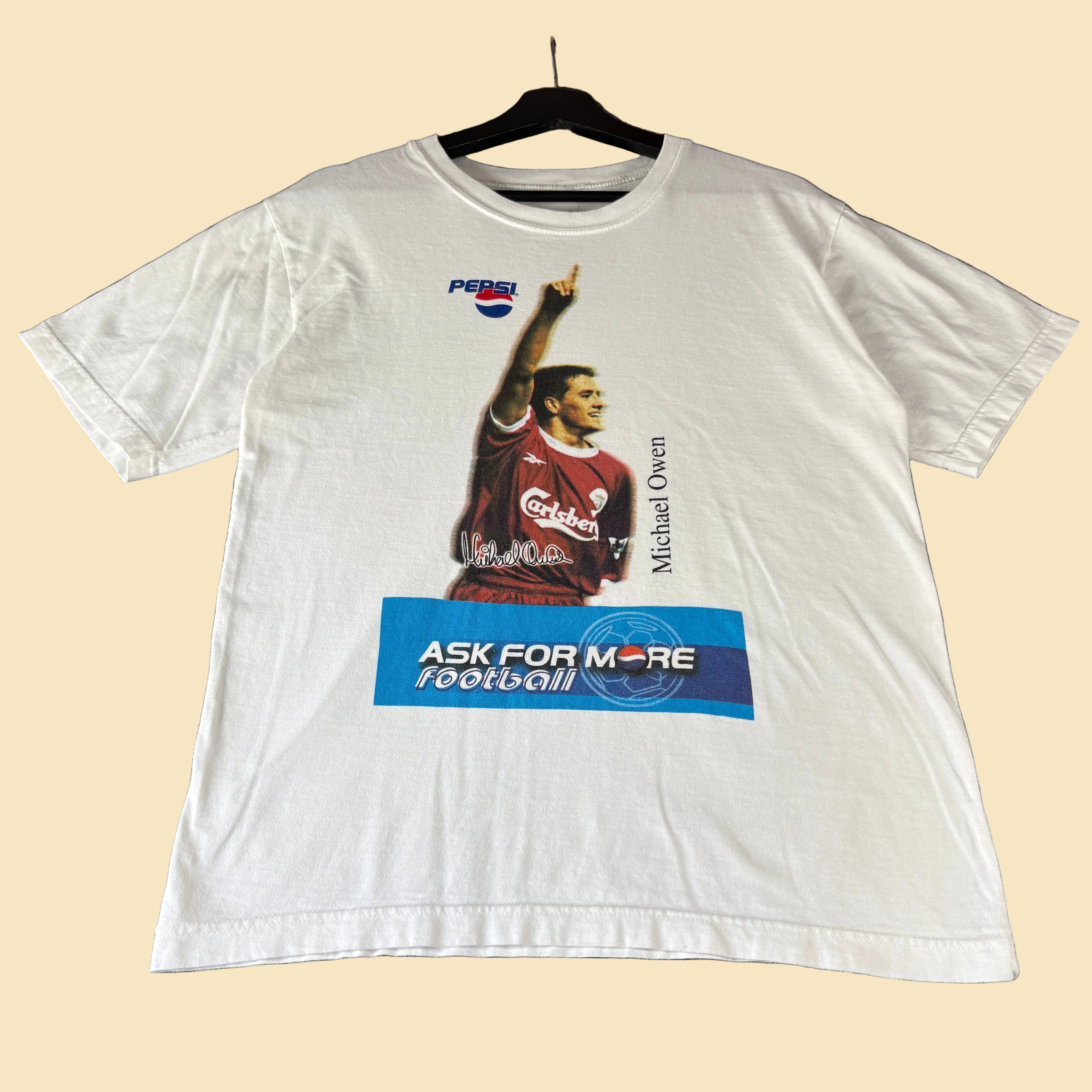 90s Michael Owen Liverpool Pepsi Shirt L
