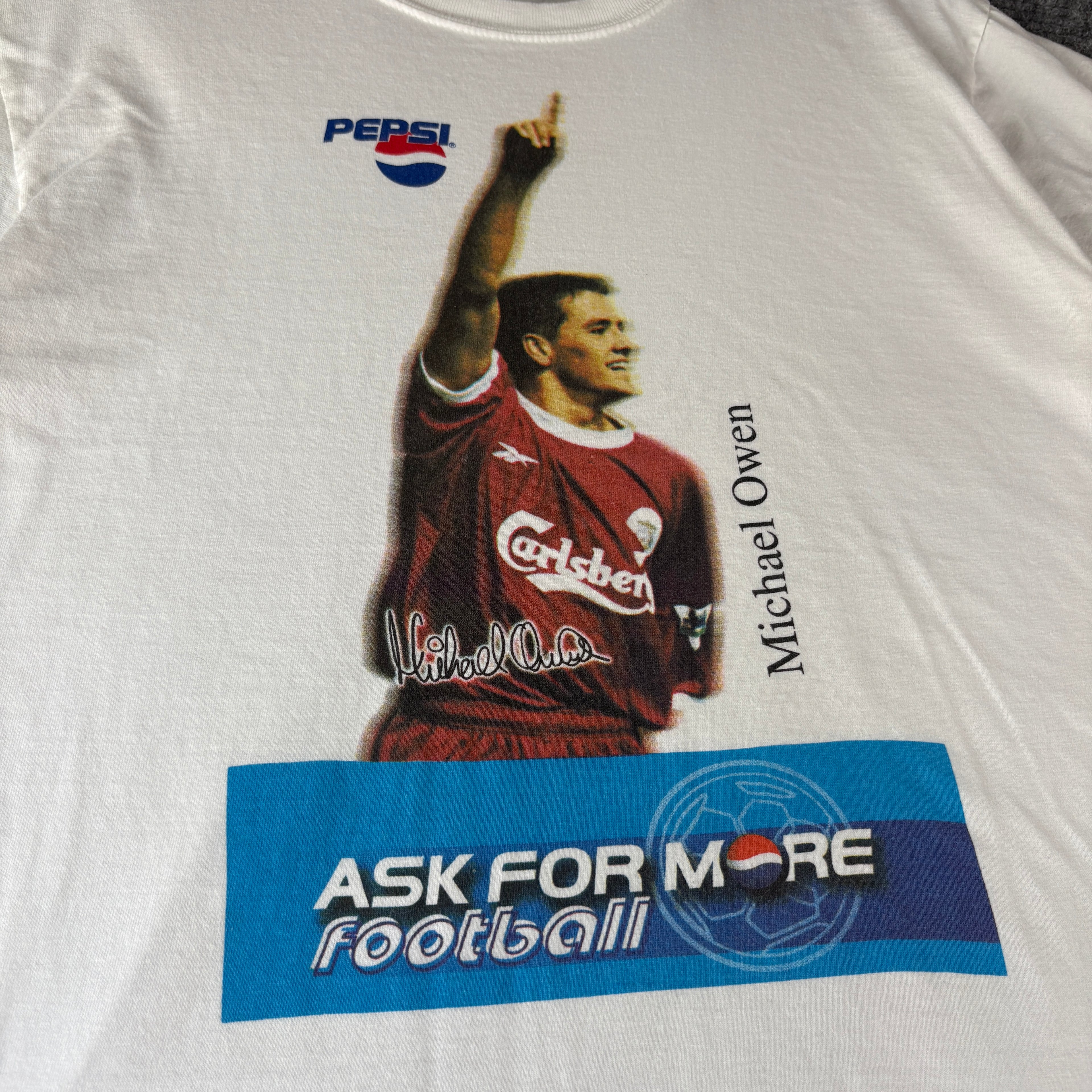 90s Michael Owen Liverpool Pepsi Shirt L