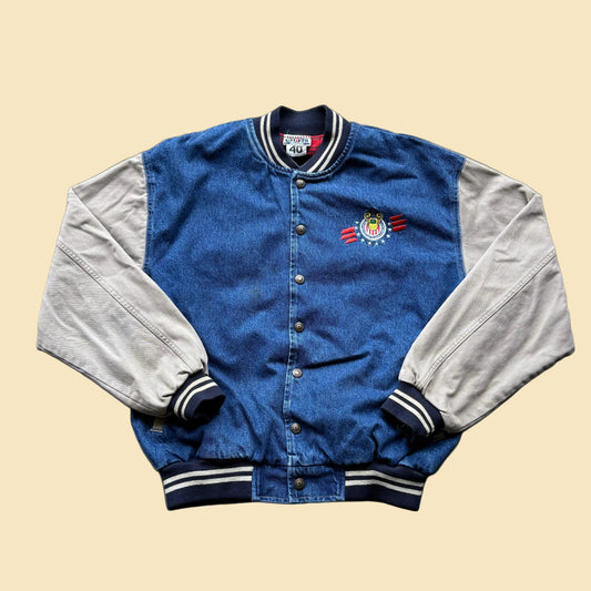 90s Liga MX Chivas Guadalajara Denim Jacket Bomber Large