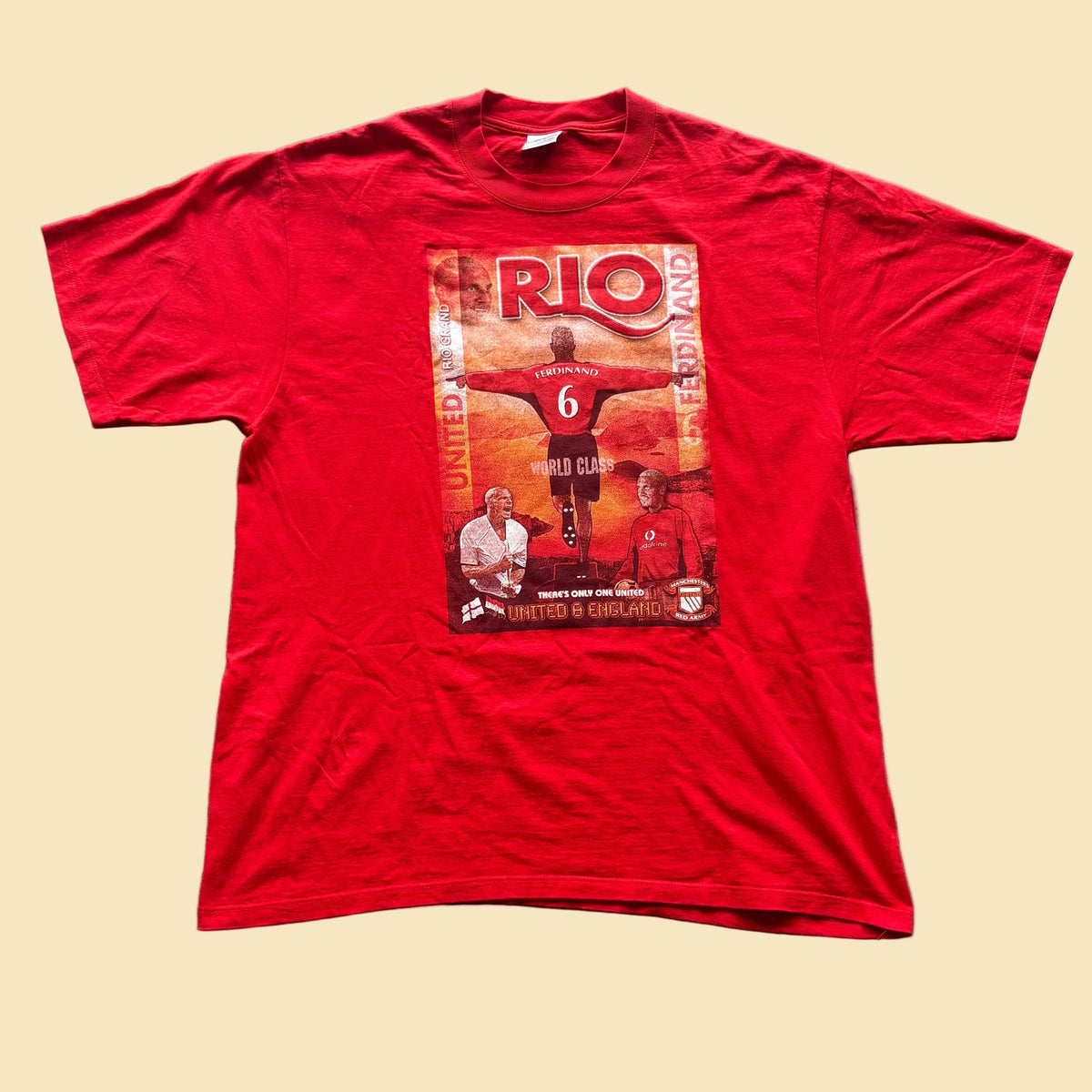 Vintage 2000 Manchester United Rio Ferdinand 6 XL T Shirt