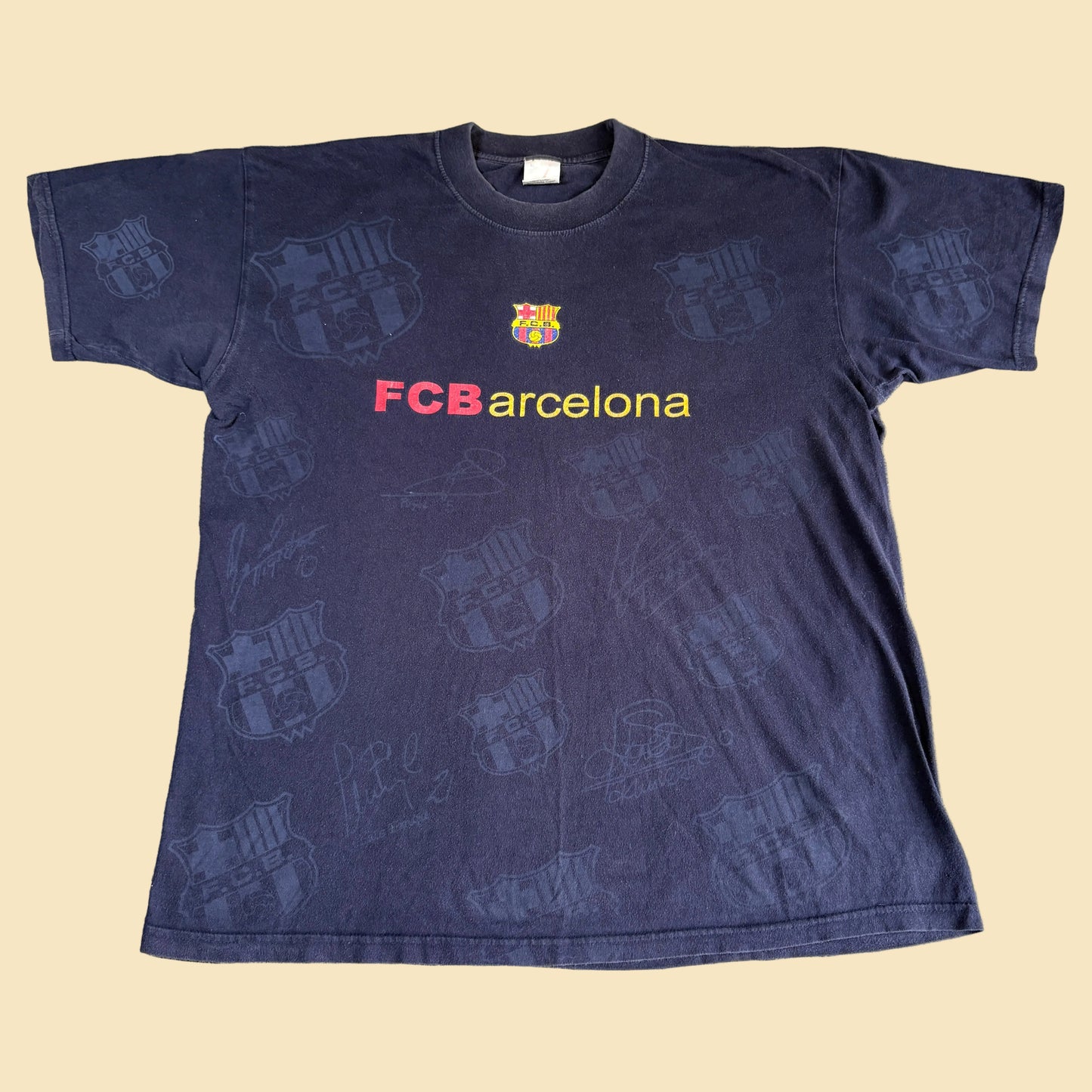 Vintage FC Barcelona Navy Blue AOP XL