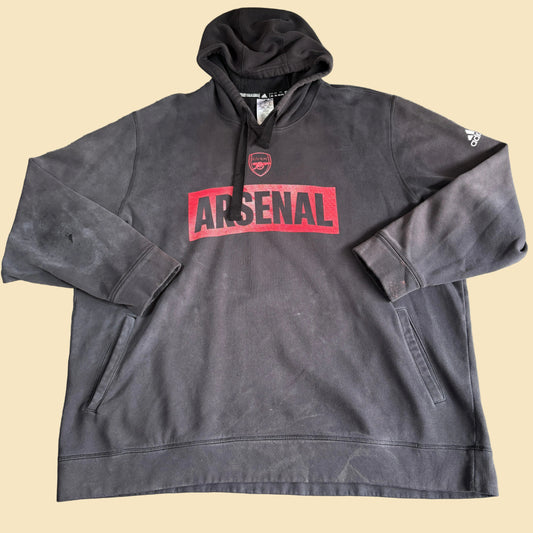 Faded Y2K Adidas Arsenal Black Hoodie 3XL