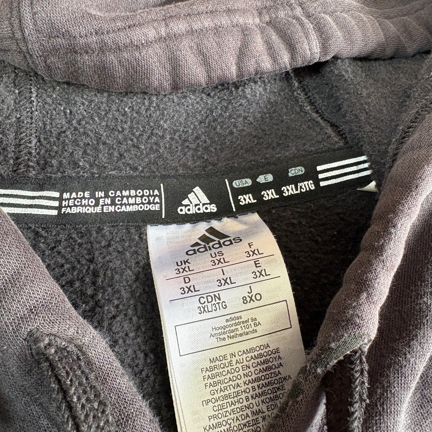 Faded Y2K Adidas Arsenal Black Hoodie 3XL