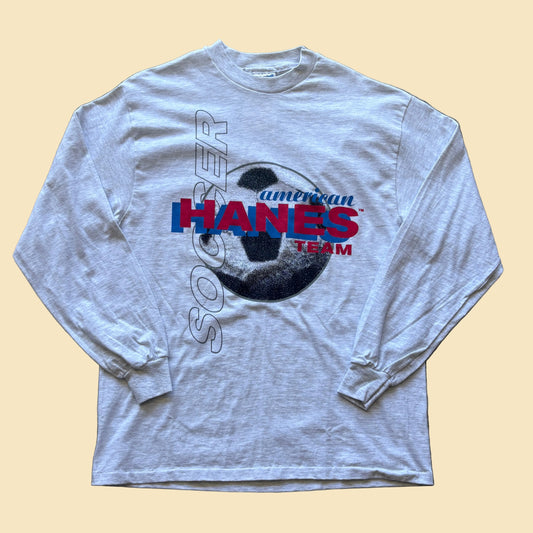 Vintage Hanes Soccer Longsleeve L