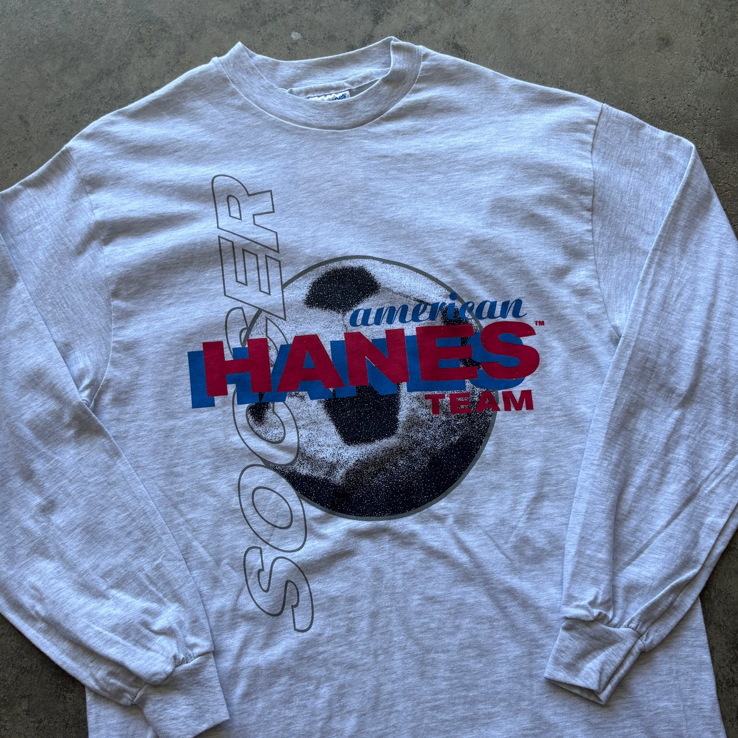 Vintage Hanes Soccer Longsleeve L