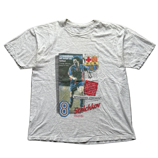 90s FC Barcelona Hristo Stoichkov Player Tee L