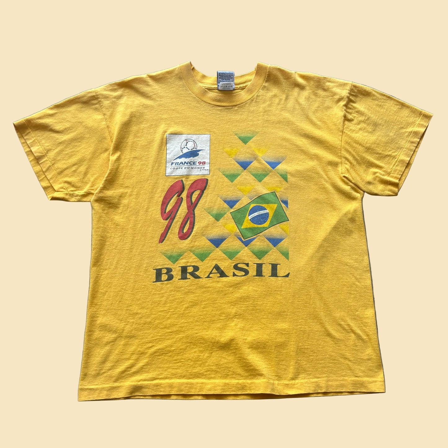 1998 World Cup Brazil Yellow Tee XL