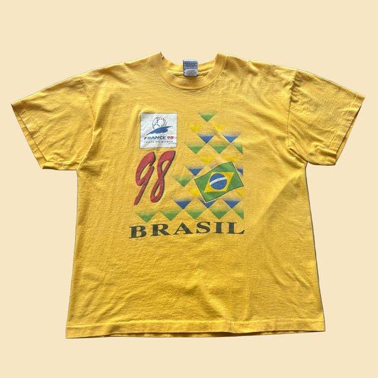 1998 World Cup Brazil Yellow Tee XL