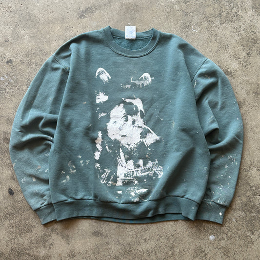 M Paint Splatter Green KiK Crewneck